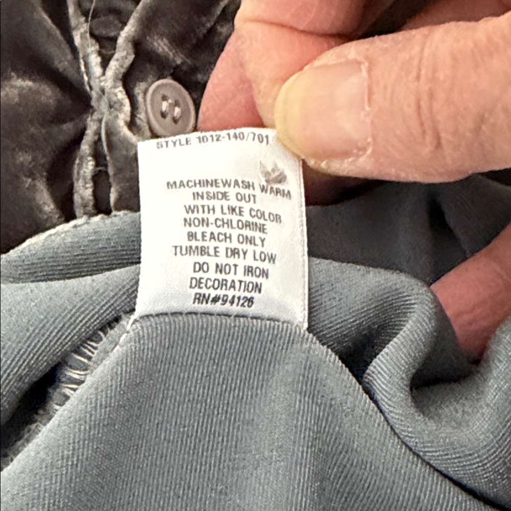 Velvet Button-Up Jacket - Gray - Picture 6 of 6